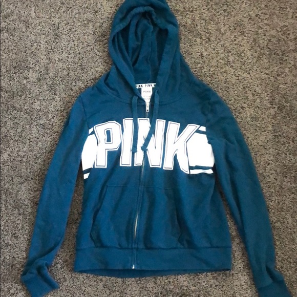 PINK Teal Sweatshirt. Size: L - Picture 1 of 2
